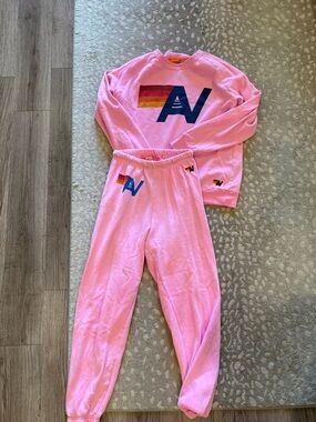 Aviator nation Pink Sweatshirt & Jogger Set
